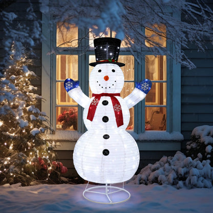 Outdoor LED Snowman Decoration - Collapsible Weatherproof Christmas Yard Light Decor