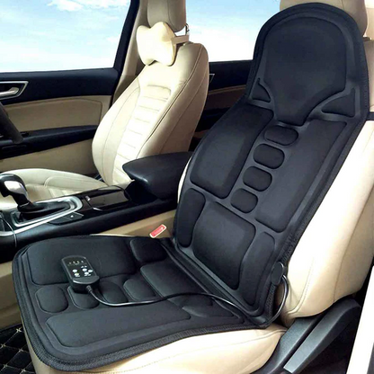 Heated Massage Seat Cushion with 8 Vibration Motors, Back and Neck Massager for Chair, Home and Car