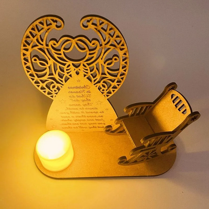 Christmas Remembrance Ornament Wooden Rocking Chair Candle Holder Memorial Tree Decoration Gift