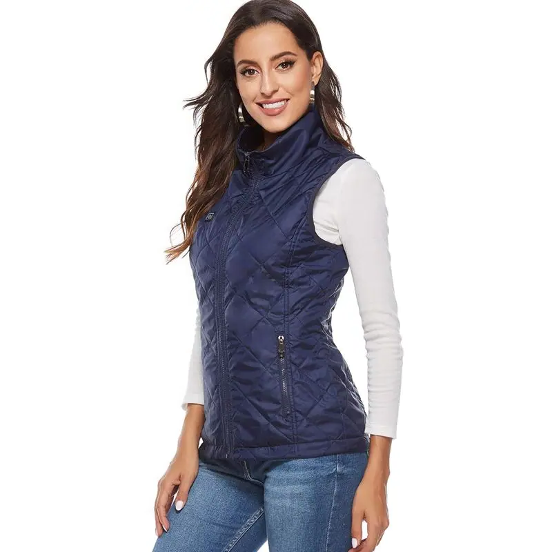 Womens Heated Gilet with Nine Heating Zones Three Heat Settings USB Power Bank Powered Vest