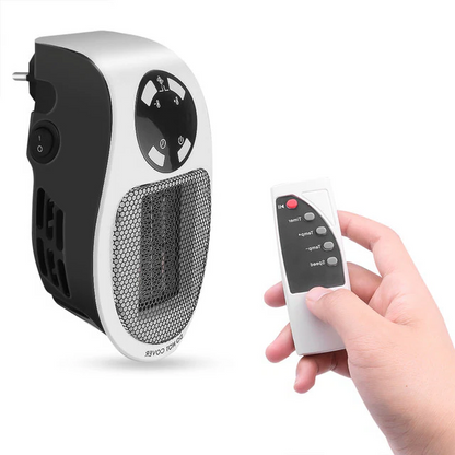 500W Mini Portable Electric Heater with Remote Control and 12 Hour Timer Compact Quiet Fan Heater