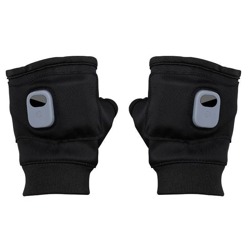 USB C Rechargeable Heated Fingerless Gloves with Three Heat Levels 1800mAh Battery One Size