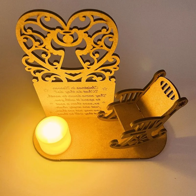 Christmas Remembrance Ornament Wooden Rocking Chair Candle Holder Memorial Tree Decoration Gift