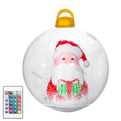 Inflatable Outdoor Christmas Ball with LED Lights Snowman Santa and Christmas Tree Yard Decoration