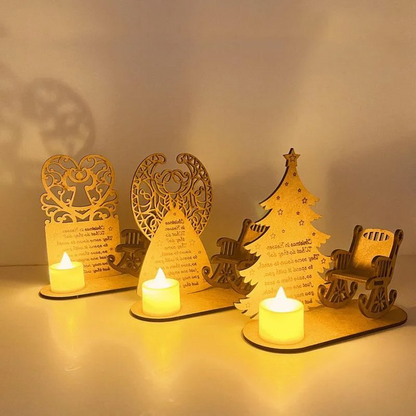 Christmas Remembrance Ornament Wooden Rocking Chair Candle Holder Memorial Tree Decoration Gift