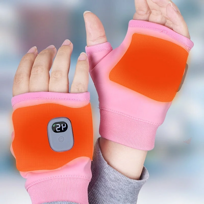 USB C Rechargeable Heated Fingerless Gloves with Three Heat Levels 1800mAh Battery One Size
