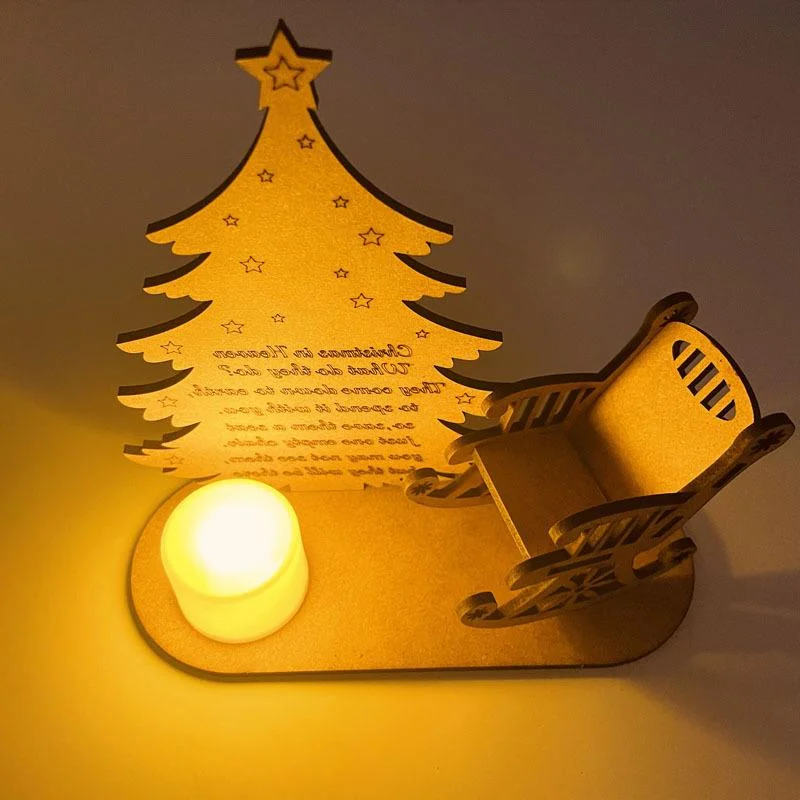Christmas Remembrance Ornament Wooden Rocking Chair Candle Holder Memorial Tree Decoration Gift