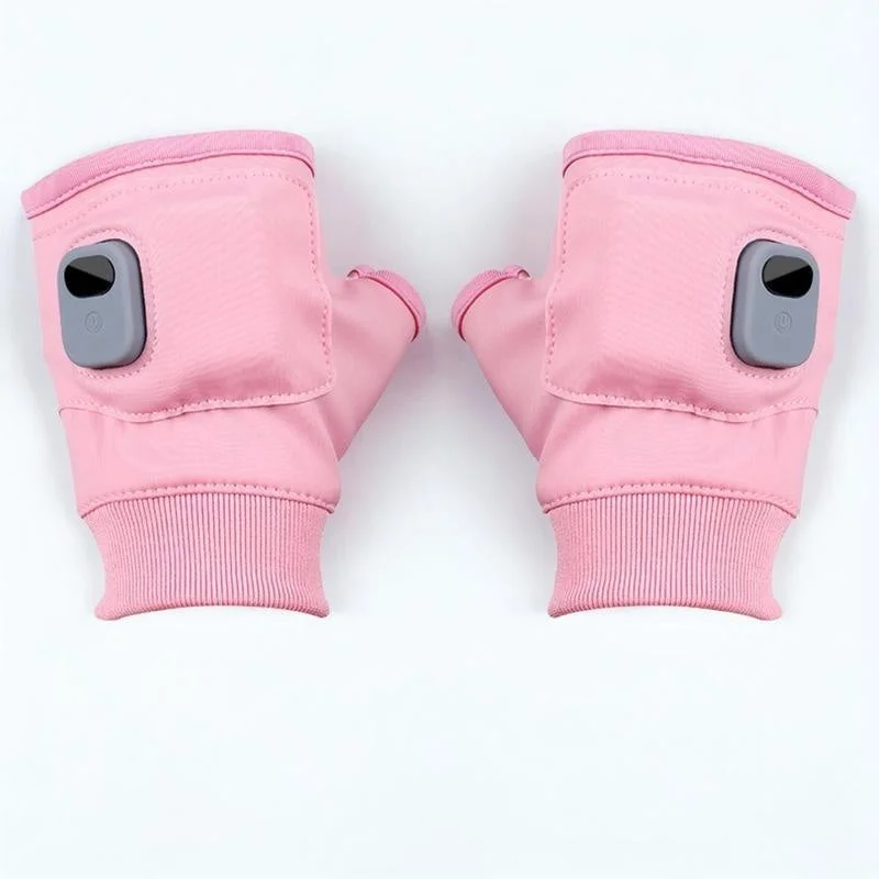 USB C Rechargeable Heated Fingerless Gloves with Three Heat Levels 1800mAh Battery One Size