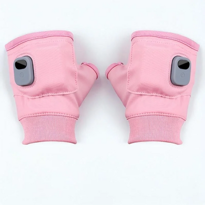 USB C Rechargeable Heated Fingerless Gloves with Three Heat Levels 1800mAh Battery One Size