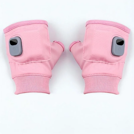 USB C Rechargeable Heated Fingerless Gloves with Three Heat Levels 1800mAh Battery One Size