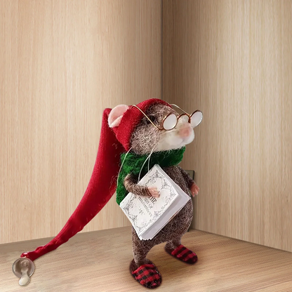 Needle Felted Mouse DIY Craft Kit Handmade Christmas Mouse Making Set for Beginners to Intermediates