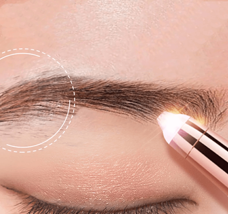 Painless Eyebrow Epilator PRO with Gold-Plated Head for Face, Chin and Neck Hair