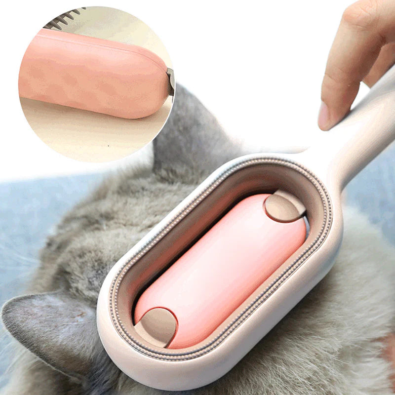 Gentle Pet Deshedding and Grooming Brush for Cats and Dogs with Short or Long Coats