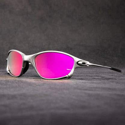Polarised UV400 Square Sunglasses with Lightweight Metal Frame and Mirror Lenses for Riding