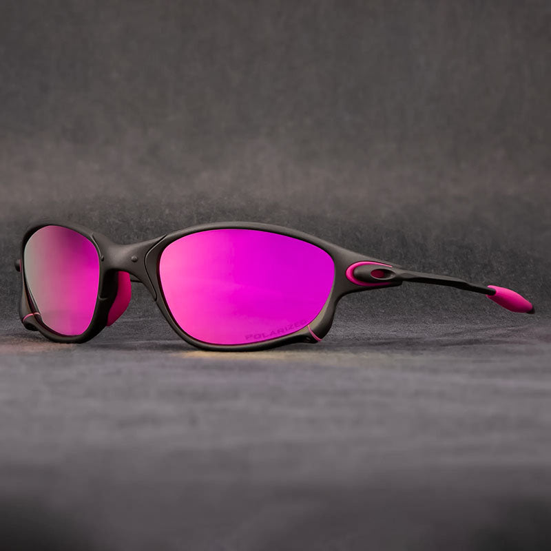 Polarised UV400 Square Sunglasses with Lightweight Metal Frame and Mirror Lenses for Riding