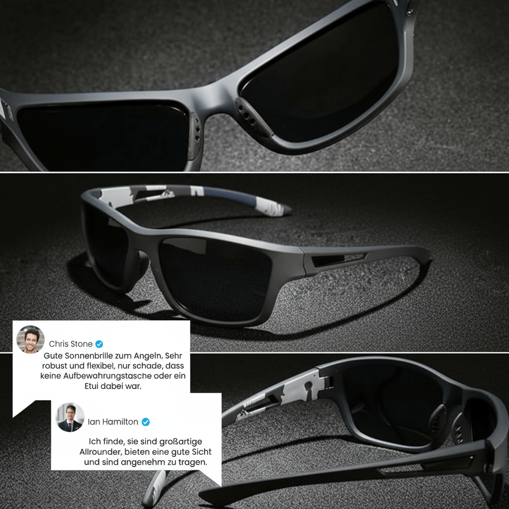 Polarized Sports Sunglasses - UV400 Protection, Lightweight Sturdy Frame Design