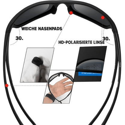 Polarized Sports Sunglasses - UV400 Protection, Lightweight Sturdy Frame Design