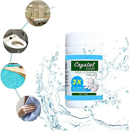 Pool Cleaning Tablets - Chlorine Floater Tablets for Clear, Algae-Free Swimming Pools & Hot Tubs