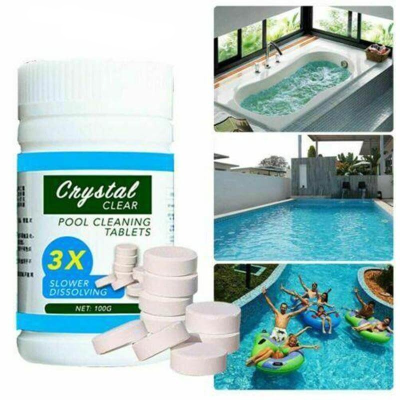 Pool Cleaning Tablets - Chlorine Floater Tablets for Clear, Algae-Free Swimming Pools & Hot Tubs