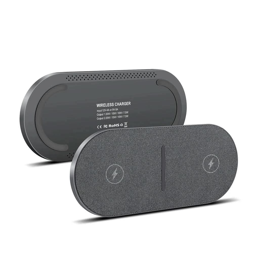 40W Dual Wireless Charging Station for iPhone, AirPods, Samsung & Other Qi Devices