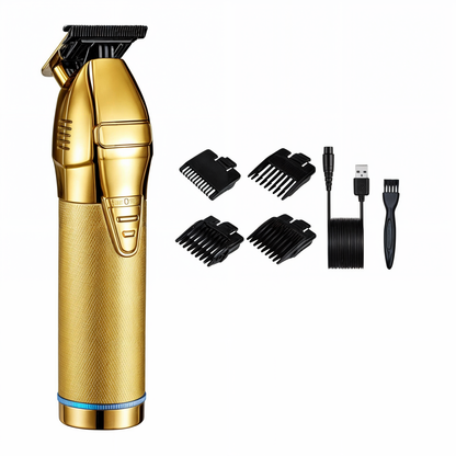Professional Cordless Hair Clipper with T-Blade Precision and 4 Guide Comb Sizes