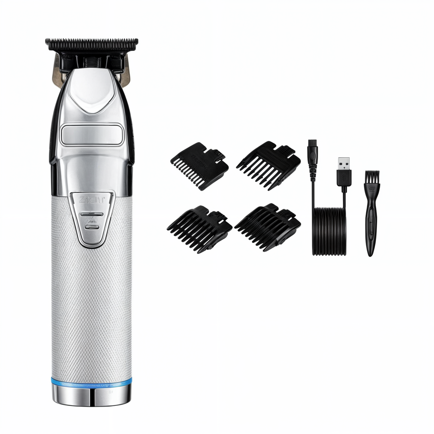 Professional Cordless Hair Clipper with T-Blade Precision and 4 Guide Comb Sizes