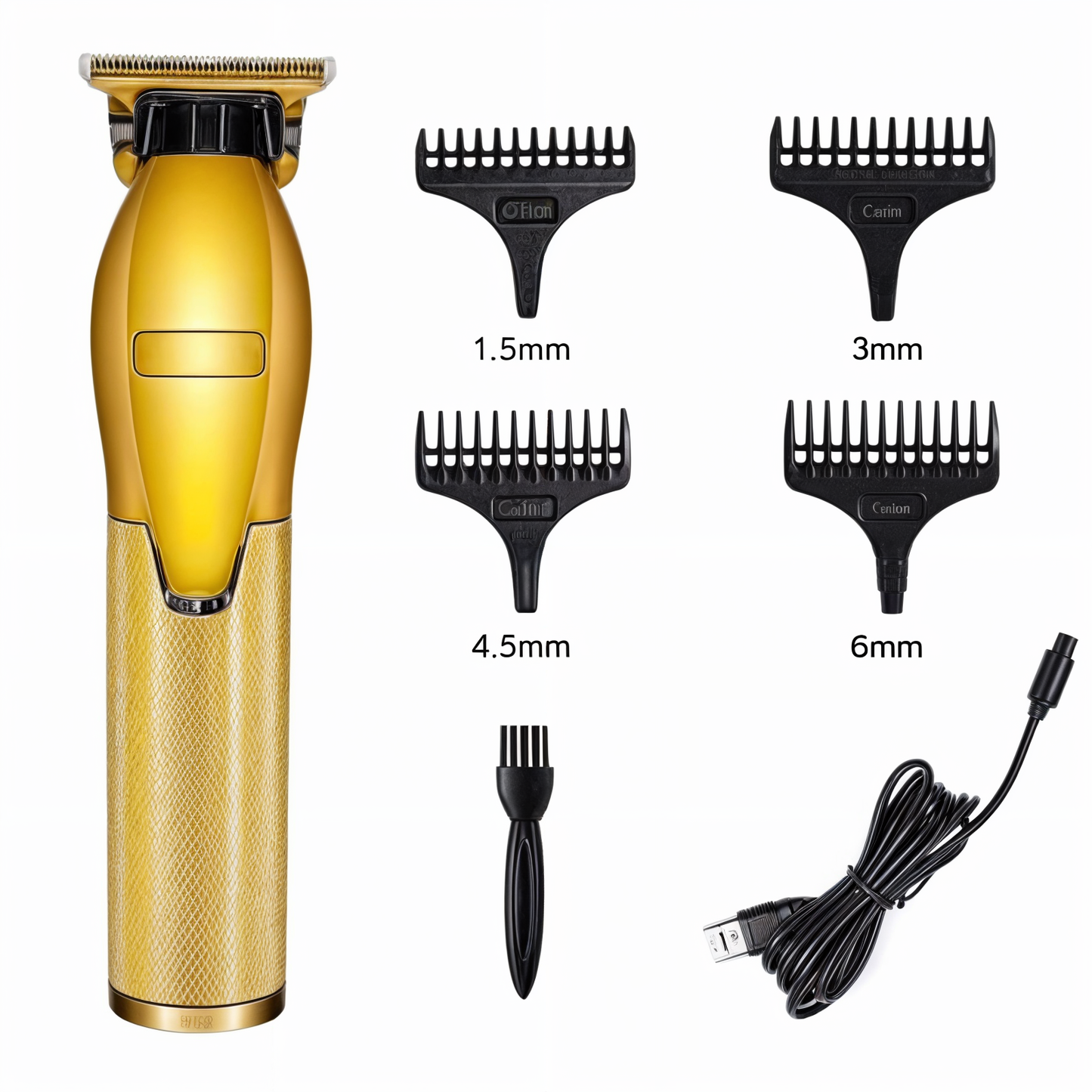 Professional Cordless Hair Clipper with T-Blade Precision and 4 Guide Comb Sizes