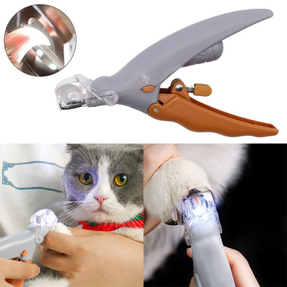 Professional Pet Nail Clipper with LED Light and 5x Magnification for Safe Trims