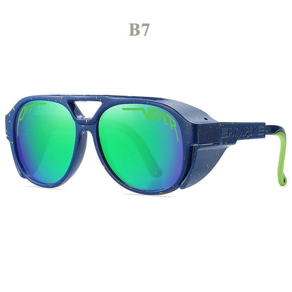 Windproof UV400 Motorcycle Sunglasses with Lightweight TR90 Frame, TAC Lenses and Helmet Fit