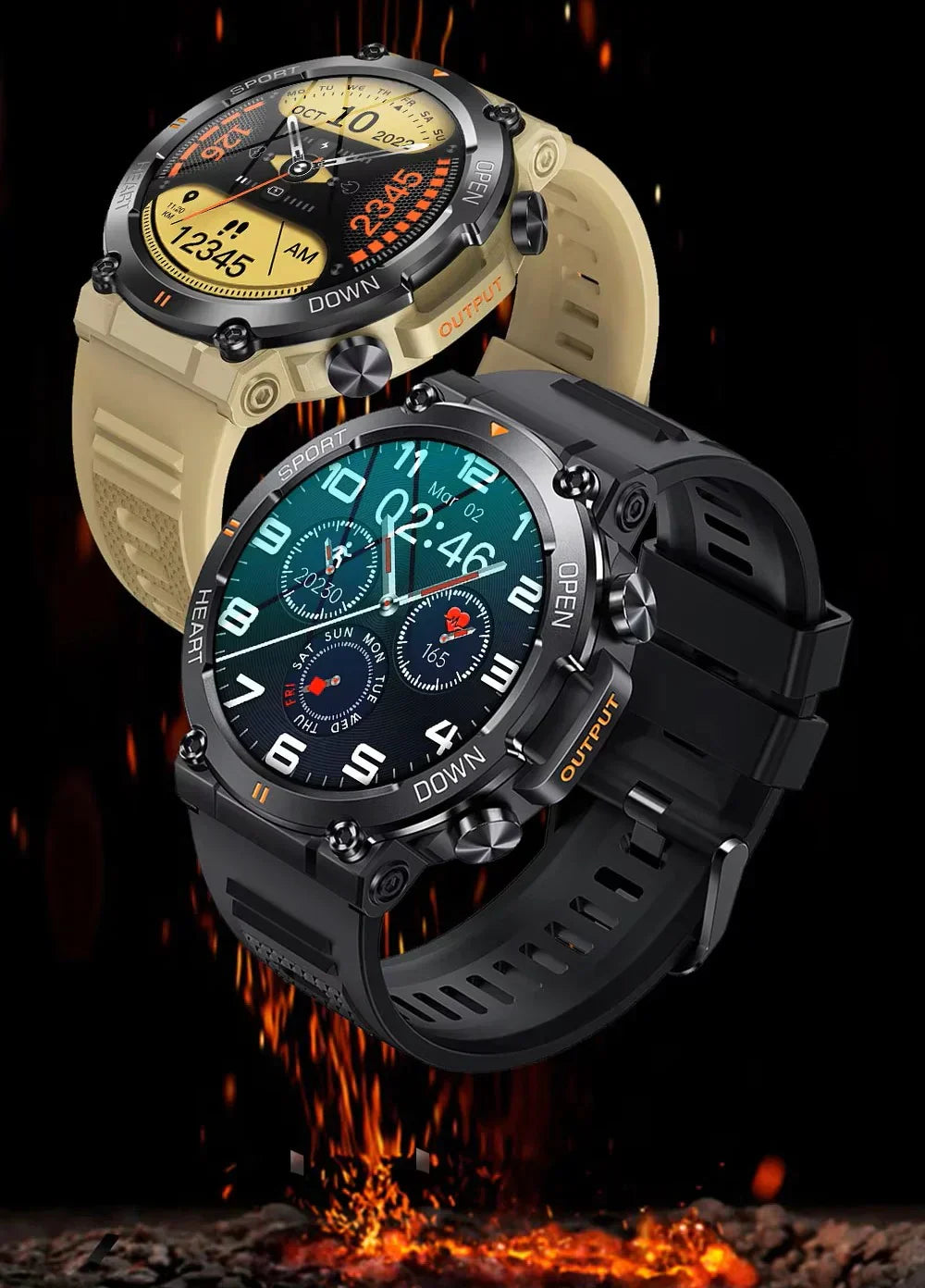 Rugged Outdoor Smartwatch with 1.39 Inch Round Display, Long Battery Life and Activity Tracking
