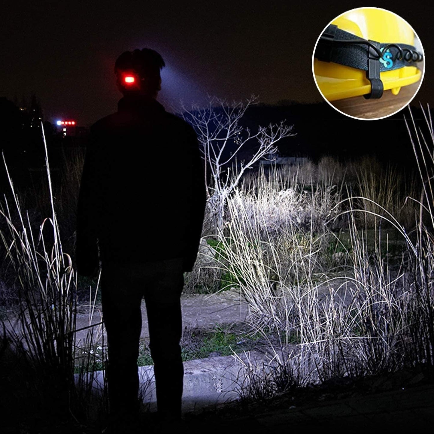 Rechargeable LED Headlamp with Adjustable Angle and 4 Work Modes for Camping Trips