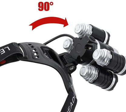 Rechargeable LED Headlamp with Adjustable Angle and 4 Work Modes for Camping Trips