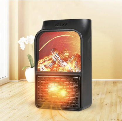 Portable Plug In Space Heater with Remote Control Digital Display Timer and Log Flame Effect