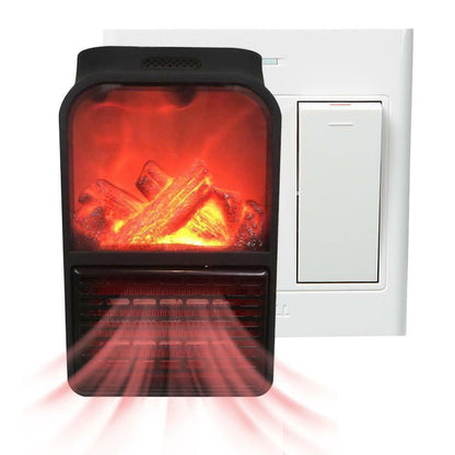 Portable Plug In Space Heater with Remote Control Digital Display Timer and Log Flame Effect