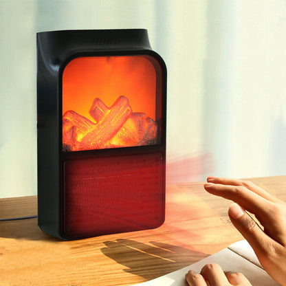 Portable Plug In Space Heater with Remote Control Digital Display Timer and Log Flame Effect