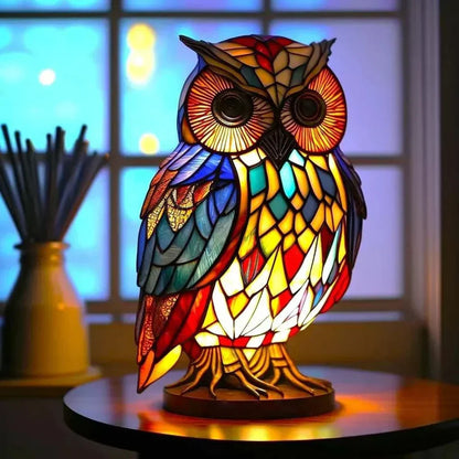 Stained Glass Animal Motif Table Lamp - 20 Unique Designs, Warm Ambient Glow