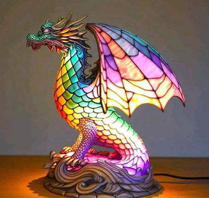 Stained Glass Animal Motif Table Lamp - 20 Unique Designs, Warm Ambient Glow