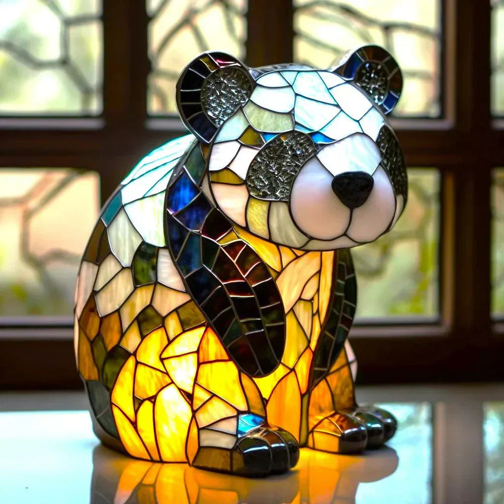 Stained Glass Animal Motif Table Lamp - 20 Unique Designs, Warm Ambient Glow