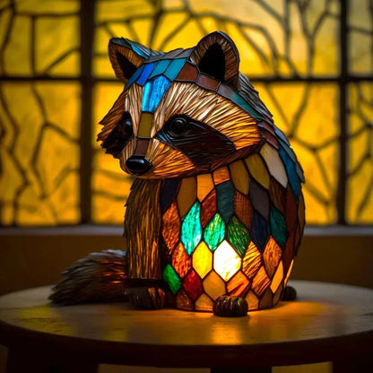 Stained Glass Animal Motif Table Lamp - 20 Unique Designs, Warm Ambient Glow