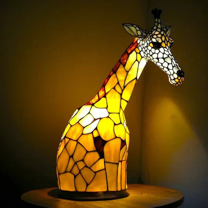 Stained Glass Animal Motif Table Lamp - 20 Unique Designs, Warm Ambient Glow