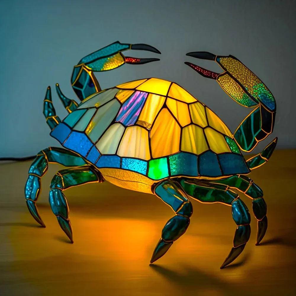 Stained Glass Animal Motif Table Lamp - 20 Unique Designs, Warm Ambient Glow