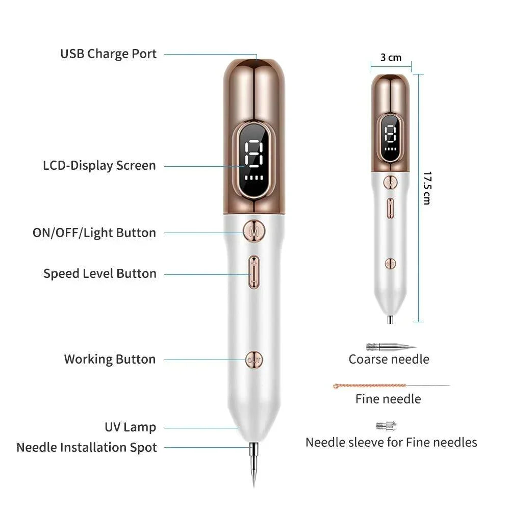 Precision Plasma Pen for Skin Spots and Blemishes, Handheld Skin Care Pen with Multiple Attachments