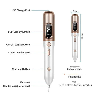 Precision Plasma Pen for Skin Spots and Blemishes, Handheld Skin Care Pen with Multiple Attachments
