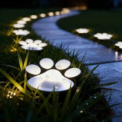 Paw Print Solar Path Lights