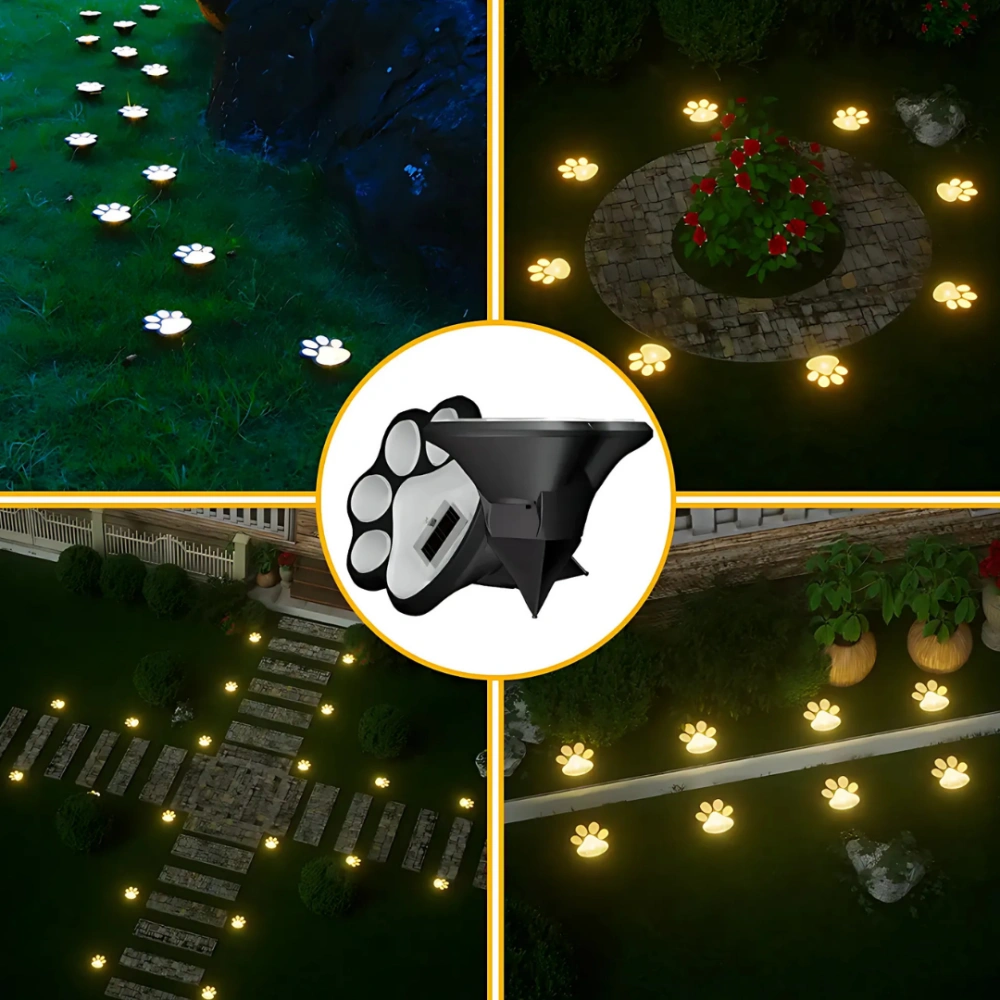 Paw Print Solar Path Lights