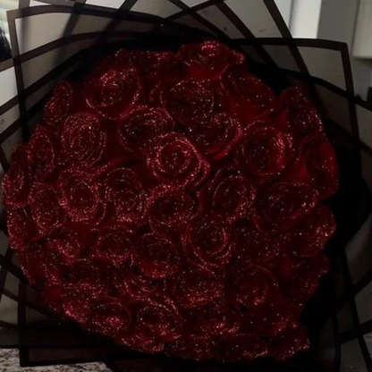Glittering Roses in Glass Dome - LED Light Keepsake Gift for Anniversaries & Birthdays