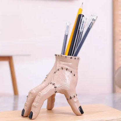 Gothic Stitched Hand Pen Holder, Resin Horror Hand Desk Organiser and Succulent Planter, Halloween