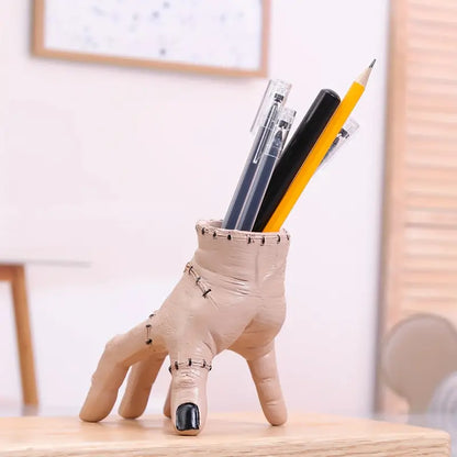 Gothic Stitched Hand Pen Holder, Resin Horror Hand Desk Organiser and Succulent Planter, Halloween