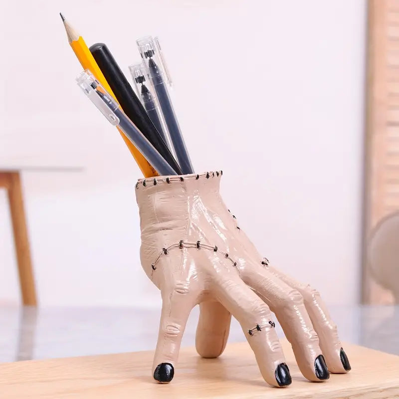 Gothic Stitched Hand Pen Holder, Resin Horror Hand Desk Organiser and Succulent Planter, Halloween
