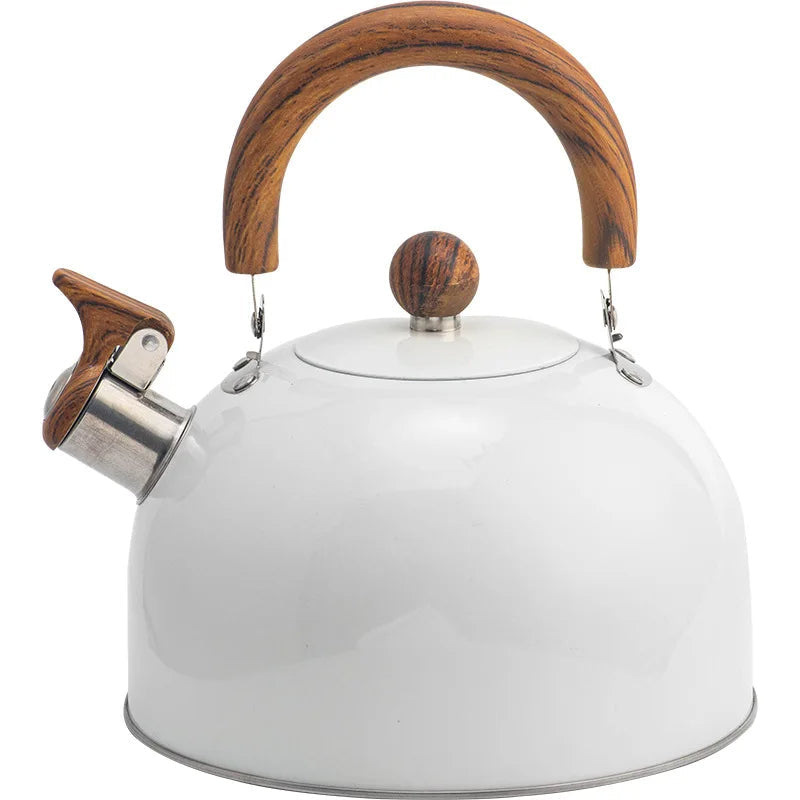 Stainless Steel Whistling Kettle with Heat-Resistant Handle, 3 Liter Stovetop Capacity